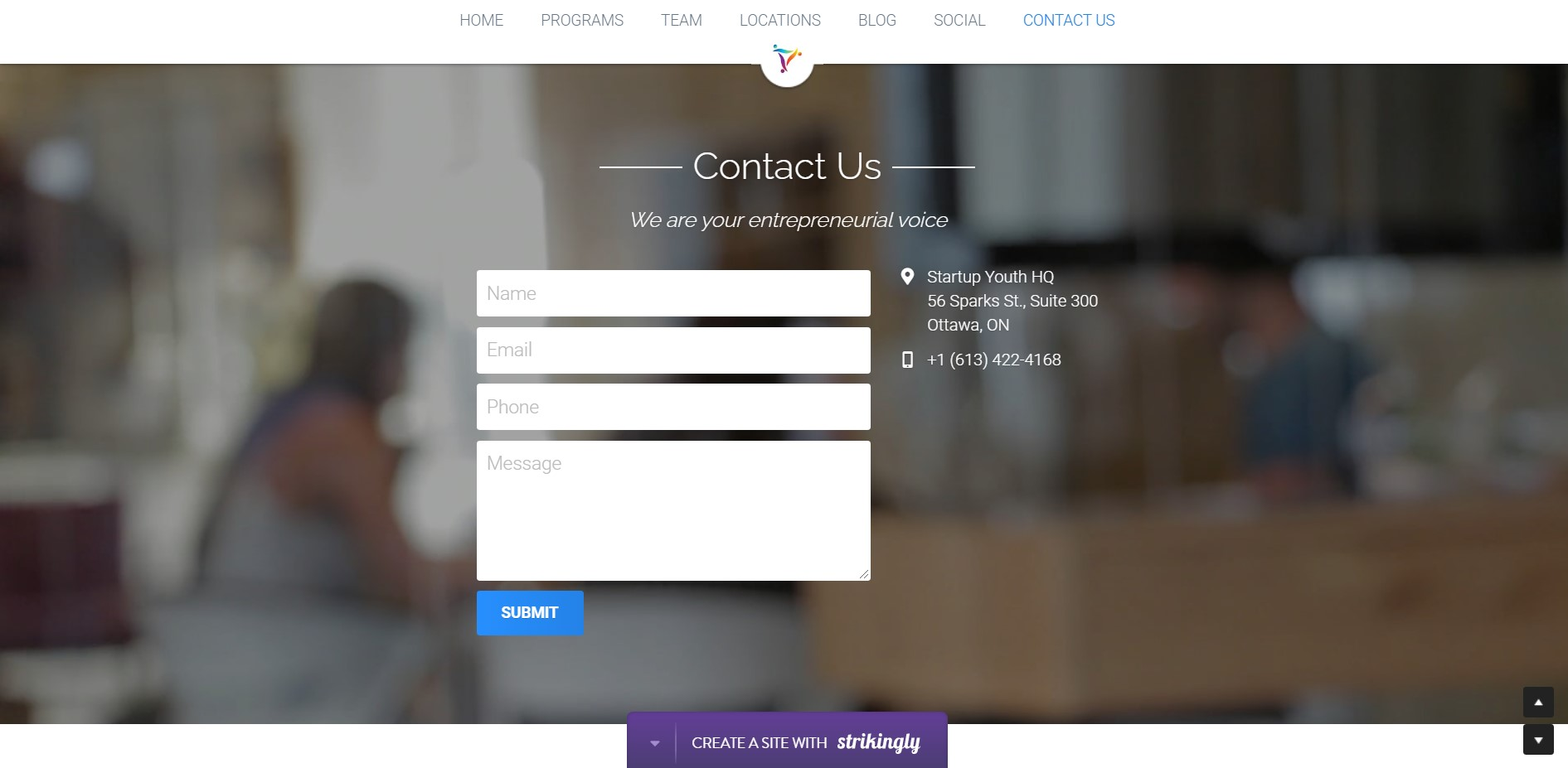 Startup Youth Contact Form Startup Youth Contact Form